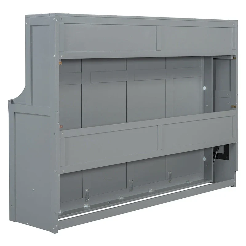 Queen/Full Size Murphy Bed with Hydraulic Lift and Integrated Desk Design - Image 8