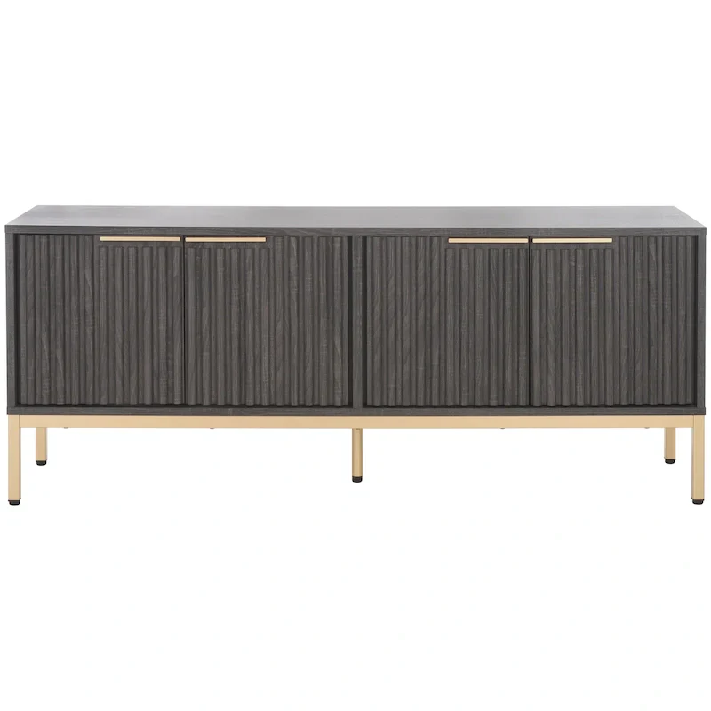 SAFAVIEH Deandra 4-Door Media Stand for Entertainment - Accommodates Up to 65-Inch Flat Screen TV - Dimensions: 60.8" W x 17.7" D x 24.6" H - Image 6