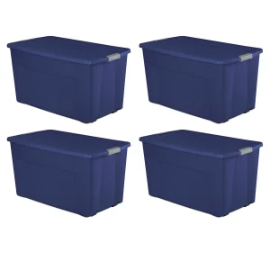 45 Gallon Wheeled Latch Tote, Stadium Blue, Case Of 4 - 36 5/8 Inch X 21 Inch X 19 1/2 Inch
