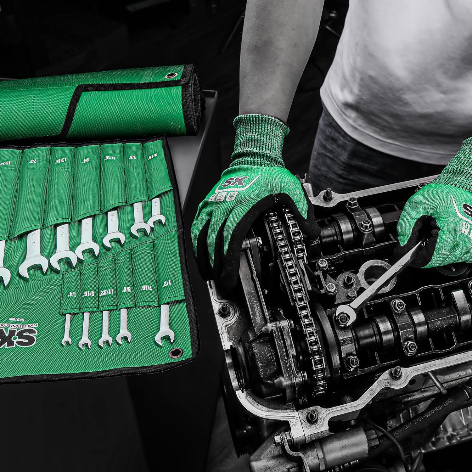 SK 42-Piece Wrench Set, SAE & Metric, SuperKrome Finish - Image 5