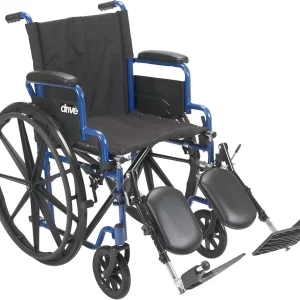 Blue Racing-Style Wheelchair With Swing-Away Footrests, 18 Inches - 530-1-G