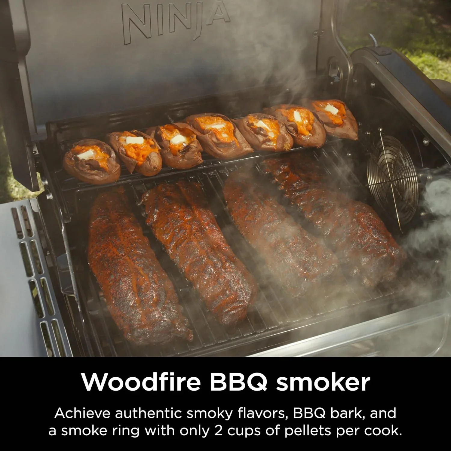 Ninja FlexFlame, Grill and Smoker, Electric and Propane Grill, Roaster, BBQ Grill, 5-in-1 Cooking System, 3 Burner, Digital Control, Outdoor Cooking, Griddle, Pizza Maker, Stainless Steel, PG301 - Image 27