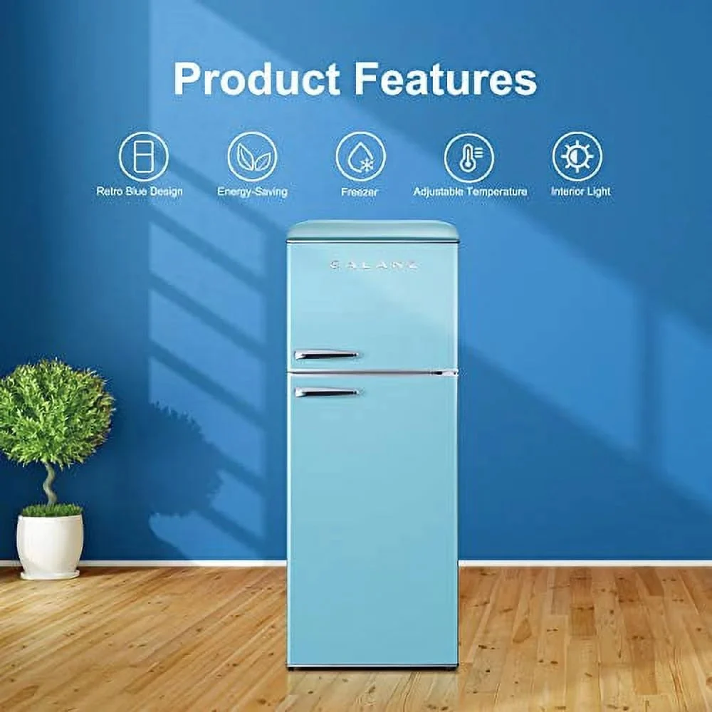 Galanz Top Mount Refrigerator 10.0 Cu Ft Blue 23.74 x 27.48 x 61.81 in - GLR10TBEEFR - Image 3