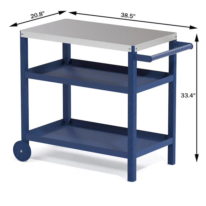 Portable Kitchen Island Grill Cart for Patios - Image 6