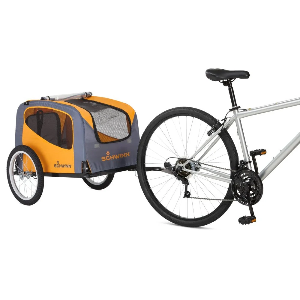 Schwinn Rascal Pet Bicycle Trailer, 16-Inch Wheels, 50 Lbs. Capacity, Orange - Image 6