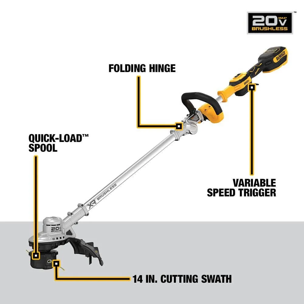 DW 20V MAX Cordless Battery Powered String Trimmer & Leaf Blower Combo - Image 2
