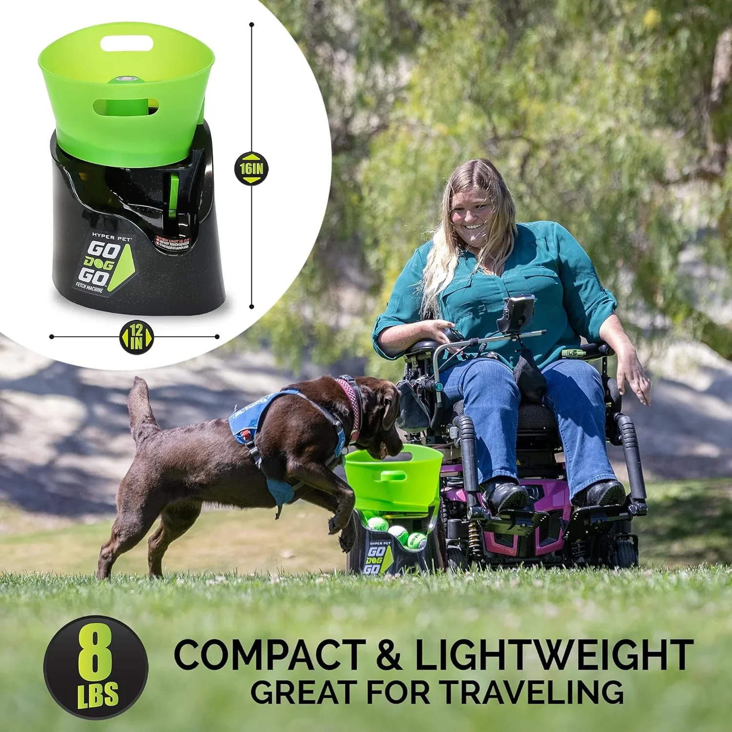 Hyper Pet Automatic Dog Ball Launcher With 5 Balls, Green/Black - GoDogGo - Image 4