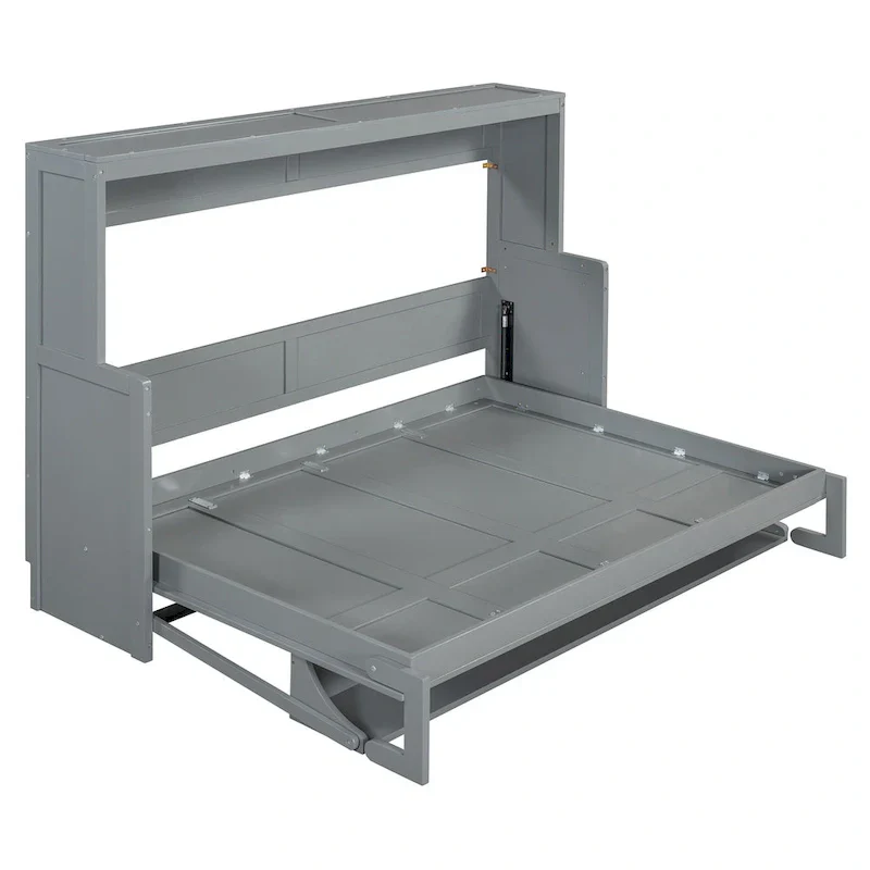 Queen/Full Size Murphy Bed with Hydraulic Lift and Integrated Desk Design - Image 6