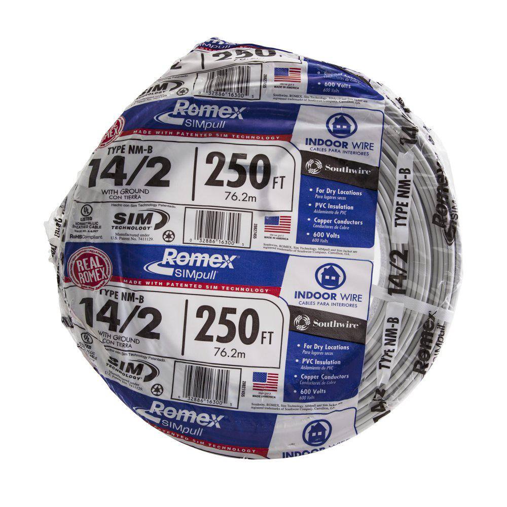 250-Ft. 14/2 Solid Copper NM-B Wire with Ground - Model 28827455 - Image 2