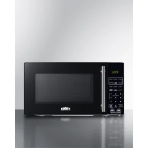 Compact Countertop Microwave, Black With 2 USB Ports And Built-In Power Allocator