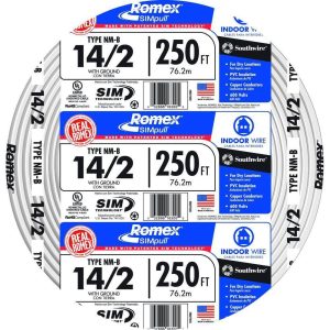 250-Ft. 14/2 Solid Copper NM-B Wire with Ground - Model 28827455