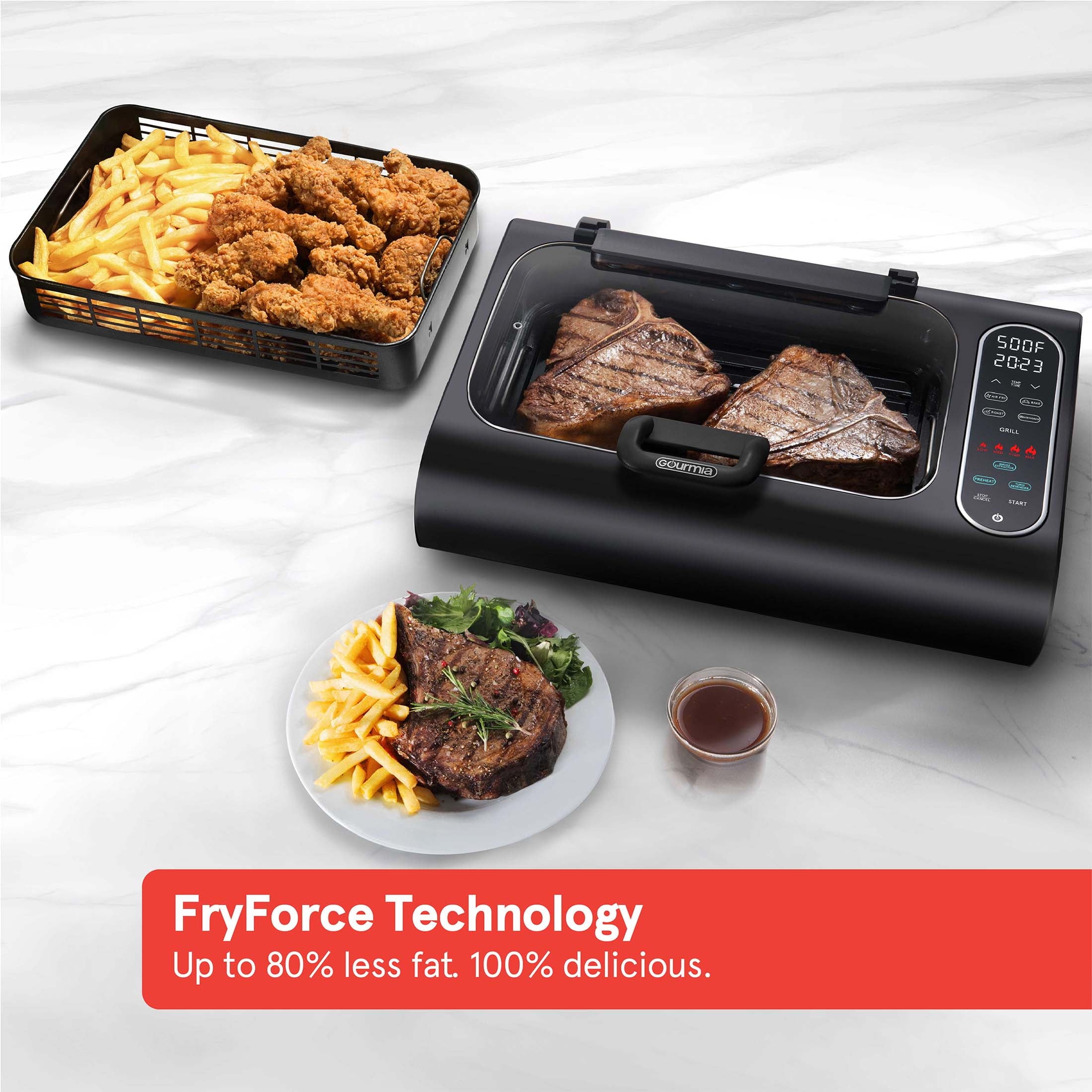 FoodStation Indoor Smokeless Grill with Guided Cooking. Black - Image 10