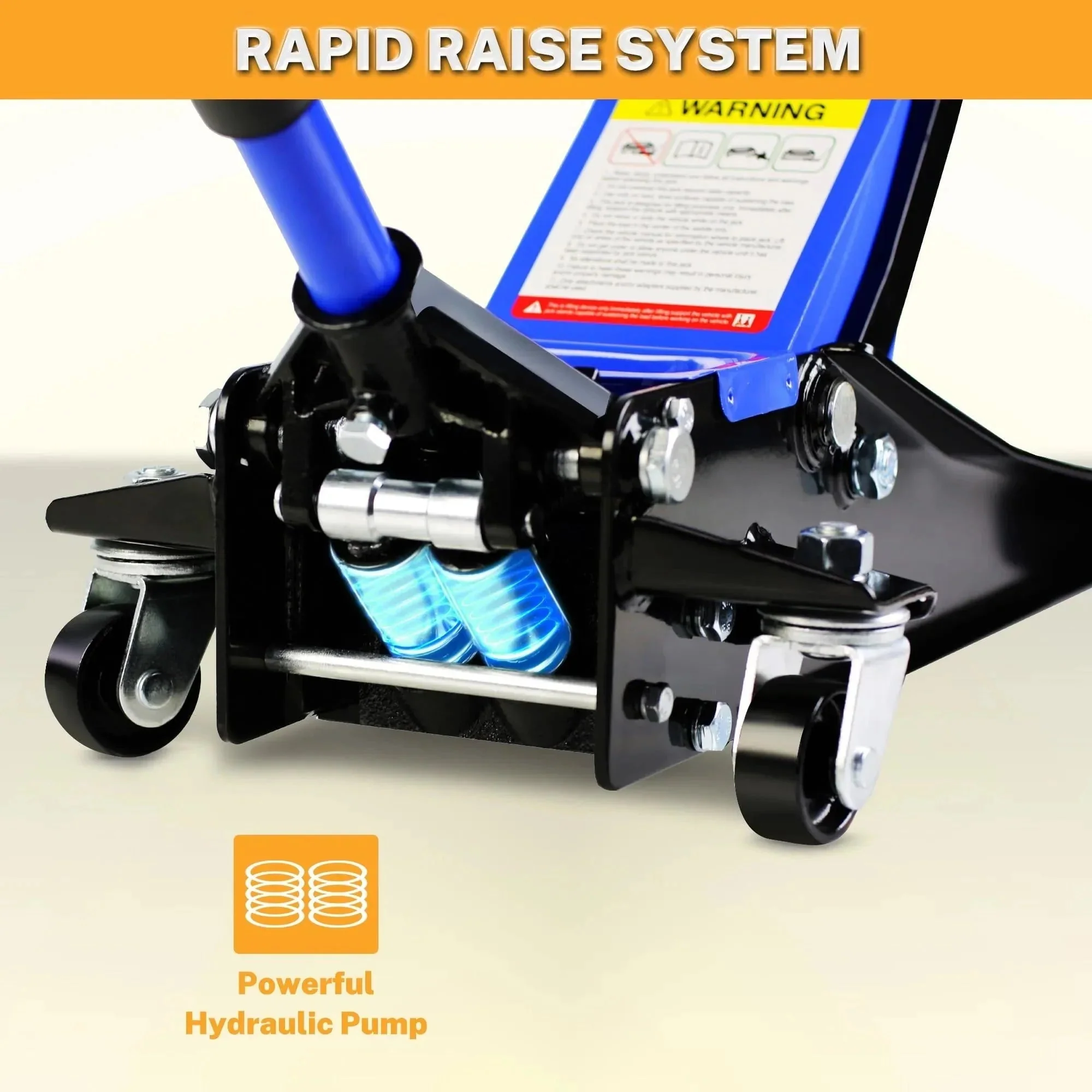 4-Ton Floor Jack, Low Profile Car Jack, Heavy-Duty Trolley Jack Car Lift with Dual Pump Pistons, Lifting Range 4"-21", 8000LBS - Image 6
