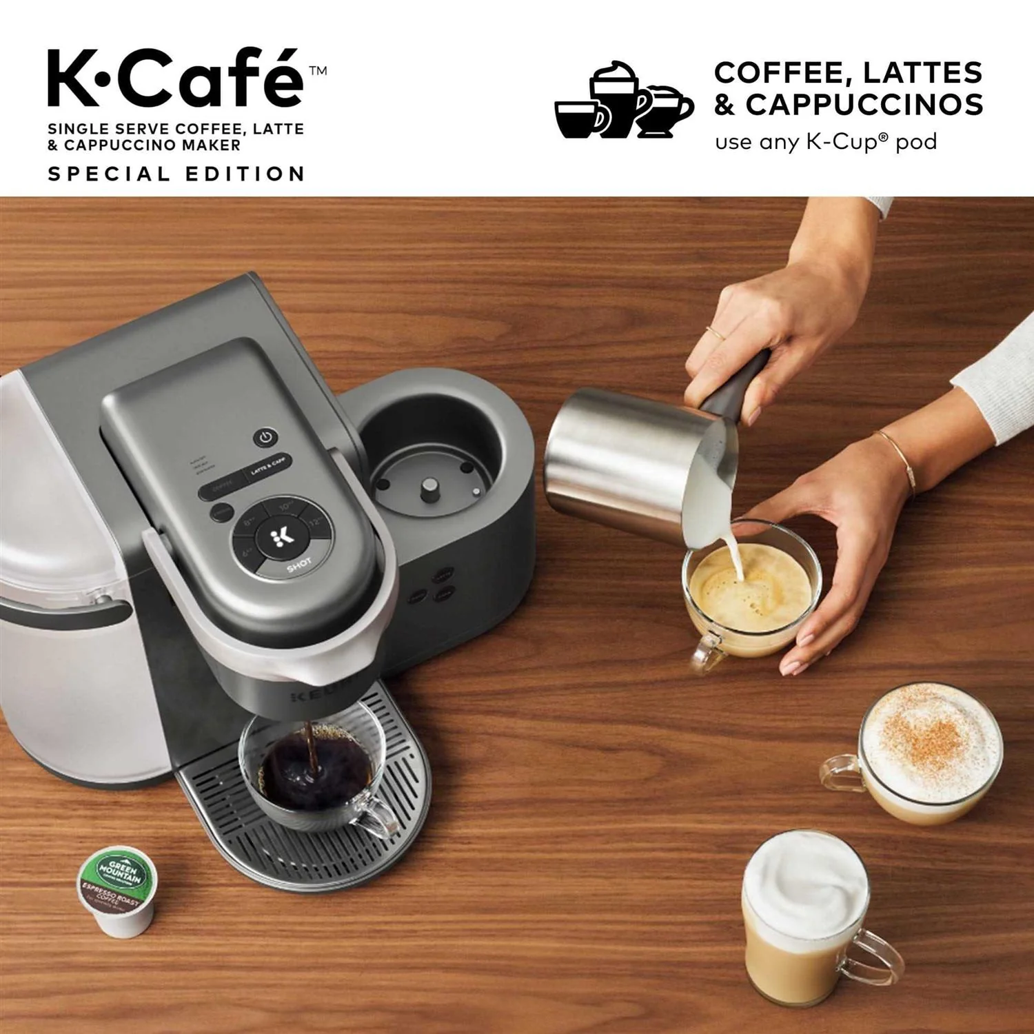 Keurig K-Cafe Single Serve Coffee, Latte & Cappuccino Maker - Image 4