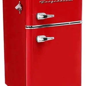 Frigidaire 3.2 Cu Ft Red 2-Door Retro Bar Fridge With Side Bottle Opener - EFR840-RED
