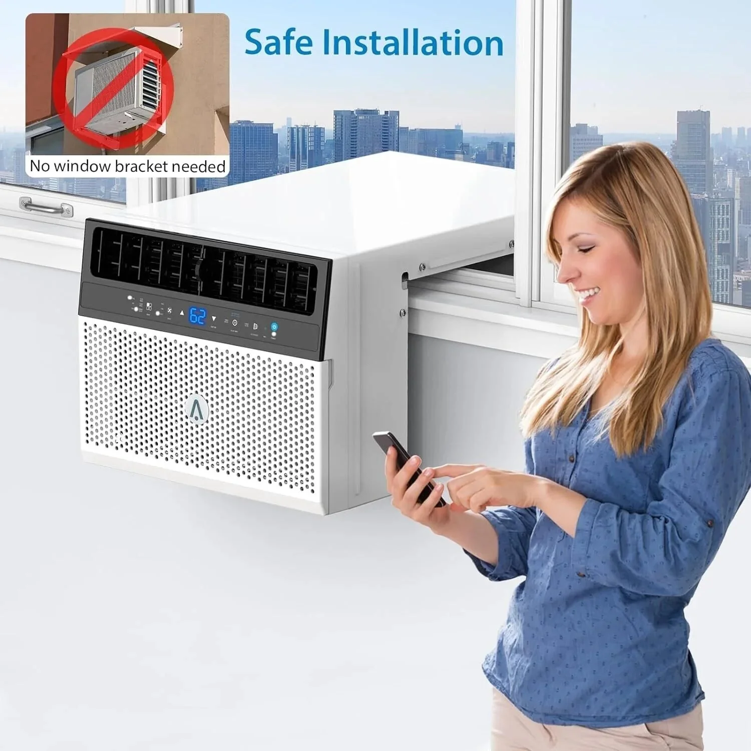 Window Air Conditioner 8000 BTU Up To 370 Sq. Ft. With Remote And App Control - Image 7
