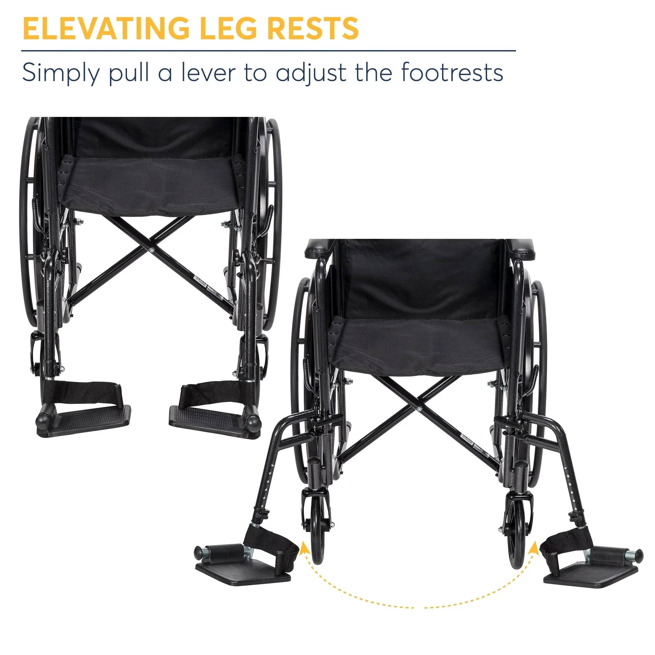 Drive Medicals Silver Sport 1 Wheelchair With Full Arms And Swing Away Removable Footrest - Silver Sport 1 - Image 4