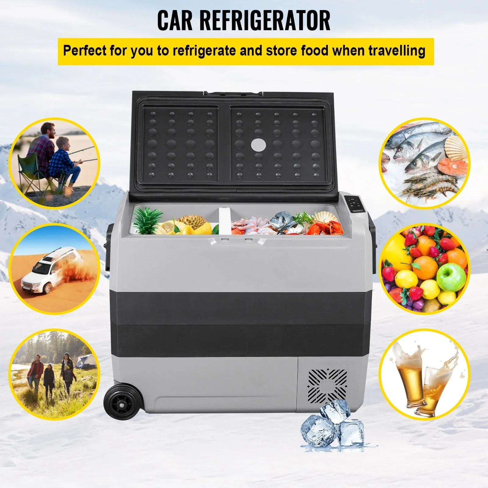 VEVOR Dual-Zone Car Refrigerator Freezer, 48QT - T45K - Image 15