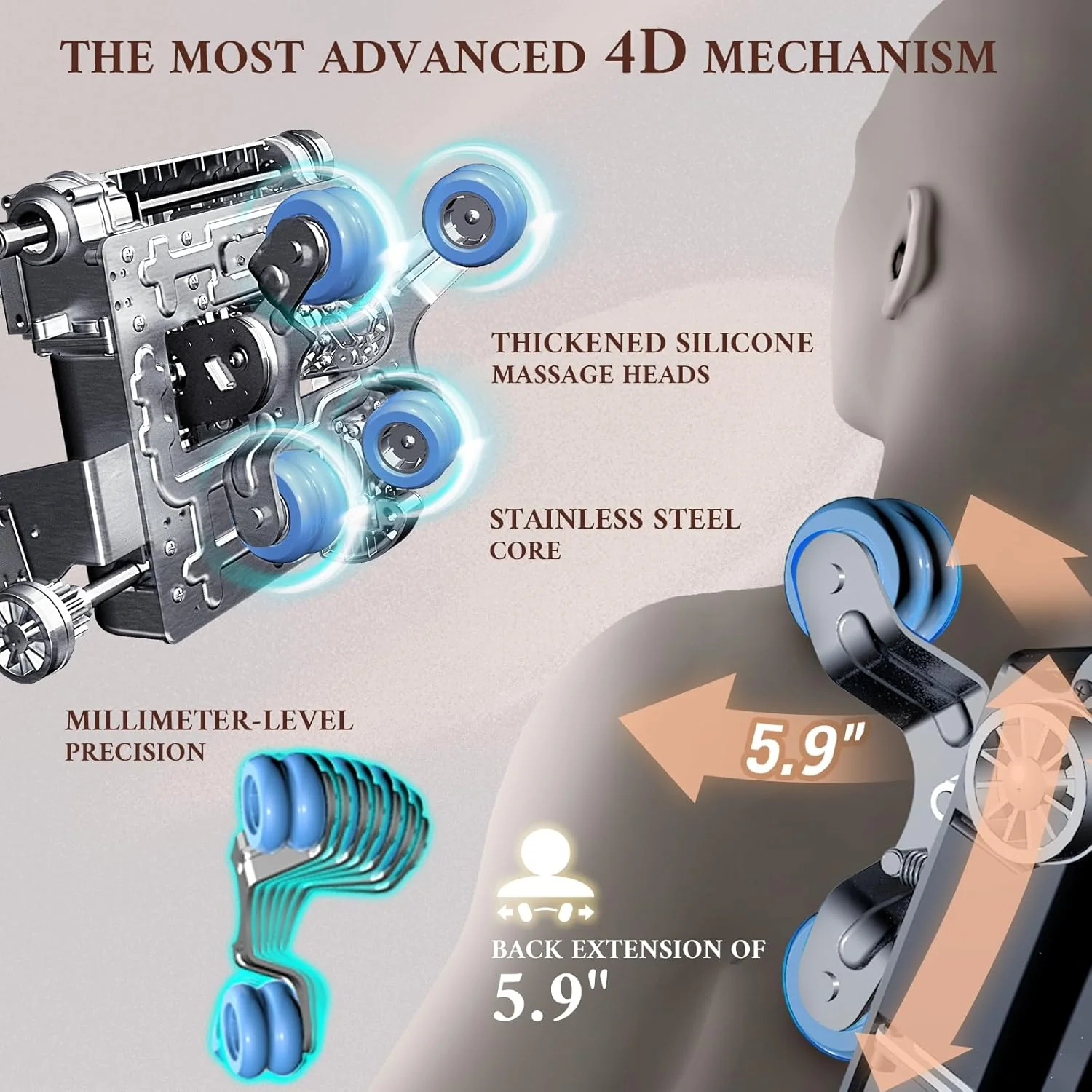 4D Full Body Massage Chair With 53.14 in SL Track, Zero Gravity And 12 Auto Modes - Image 3