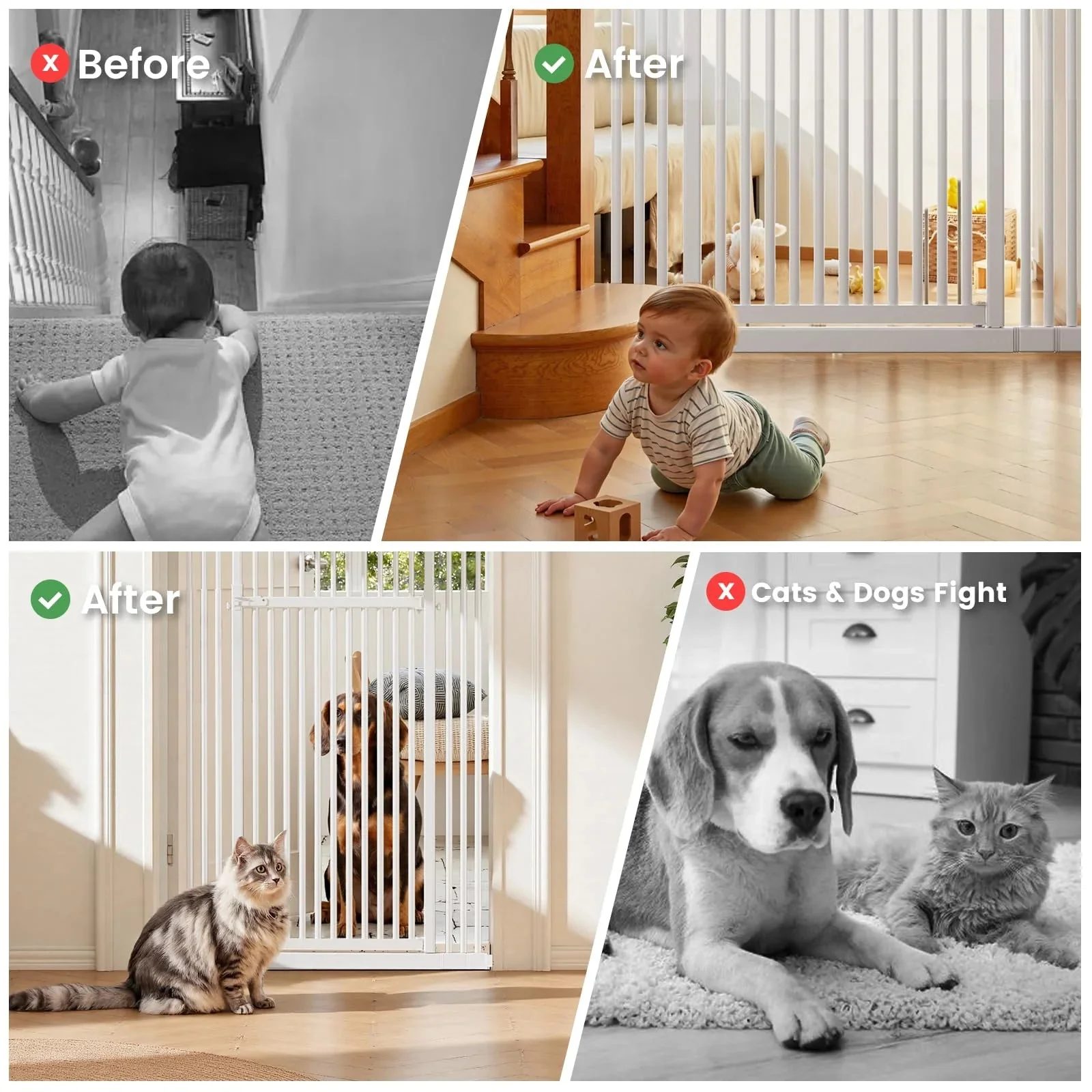 Extra Tall Cat Gate, 27.56-37 in Wide, 51-87 in Adjustable Height - Image 3