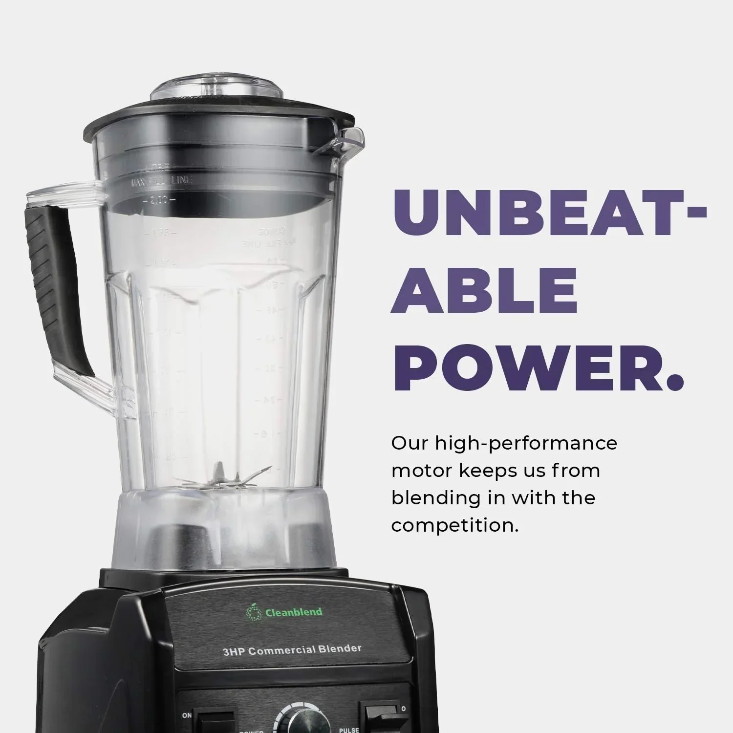 Cleanblend Commercial Countertop Blender 3 Horsepower 1800 Watt 64 Ounce - Image 8
