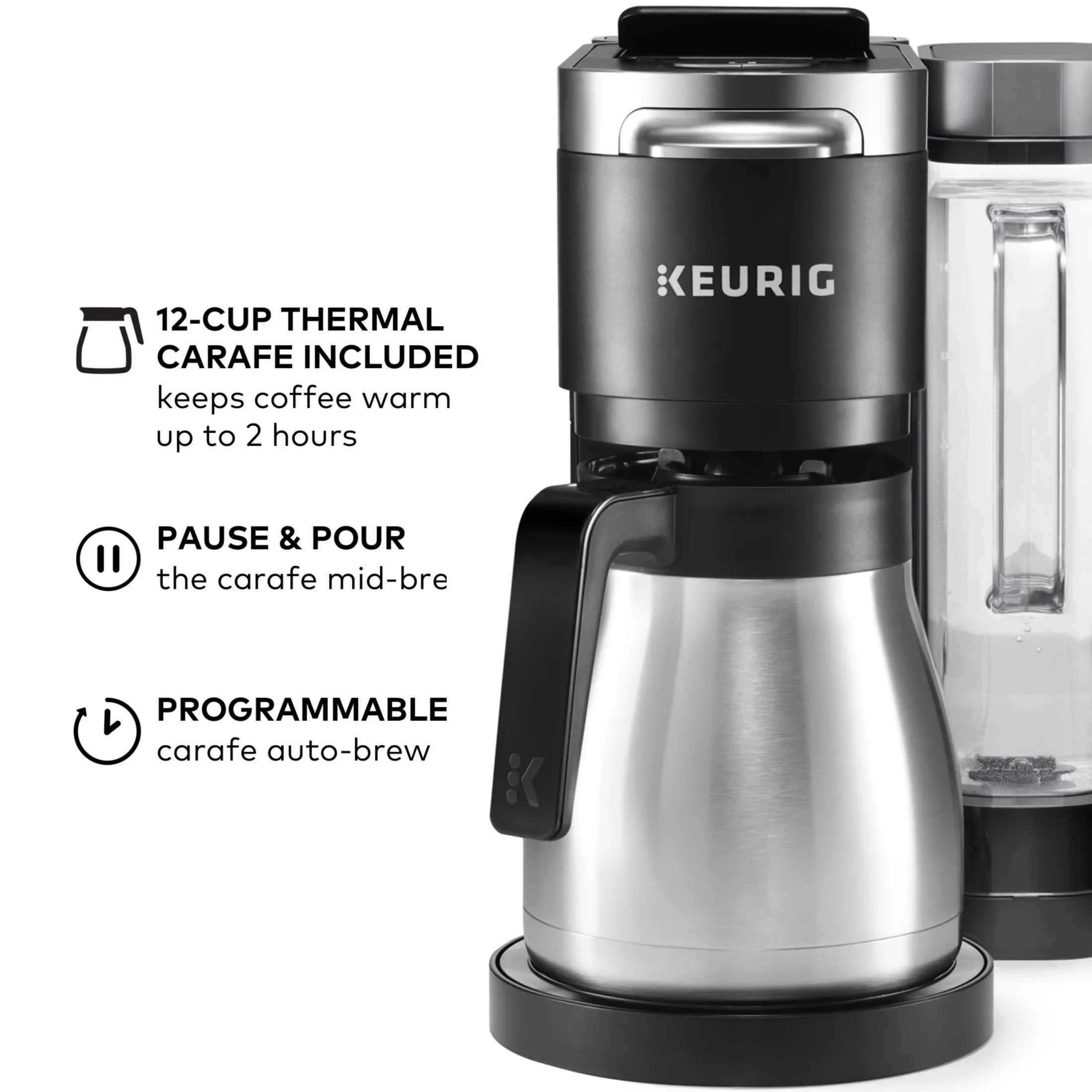 Keurig Single Serve And Carafe Coffee Maker With 12-Cup Thermal Carafe - K-Duo Plus - Image 8