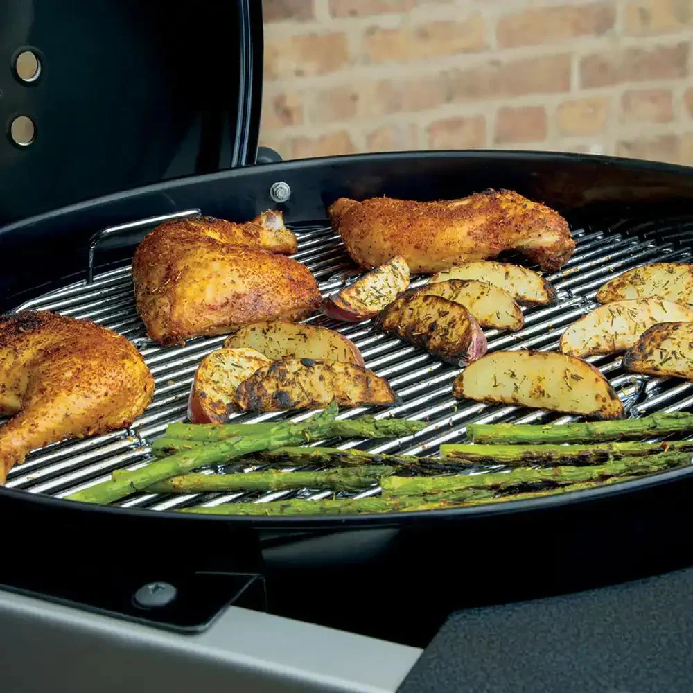 22 in. Performer Charcoal Grill in Black with Built-In Thermometer and Storage Rack - Image 4