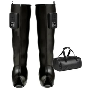 Cordless Air Compression Recovery Boots, 5-Zone, 200 mmHg, Black, M/L