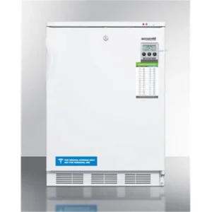 24 in Built-In -25 deg C Manual Defrost All-Freezer with Lock and Alarm - White
