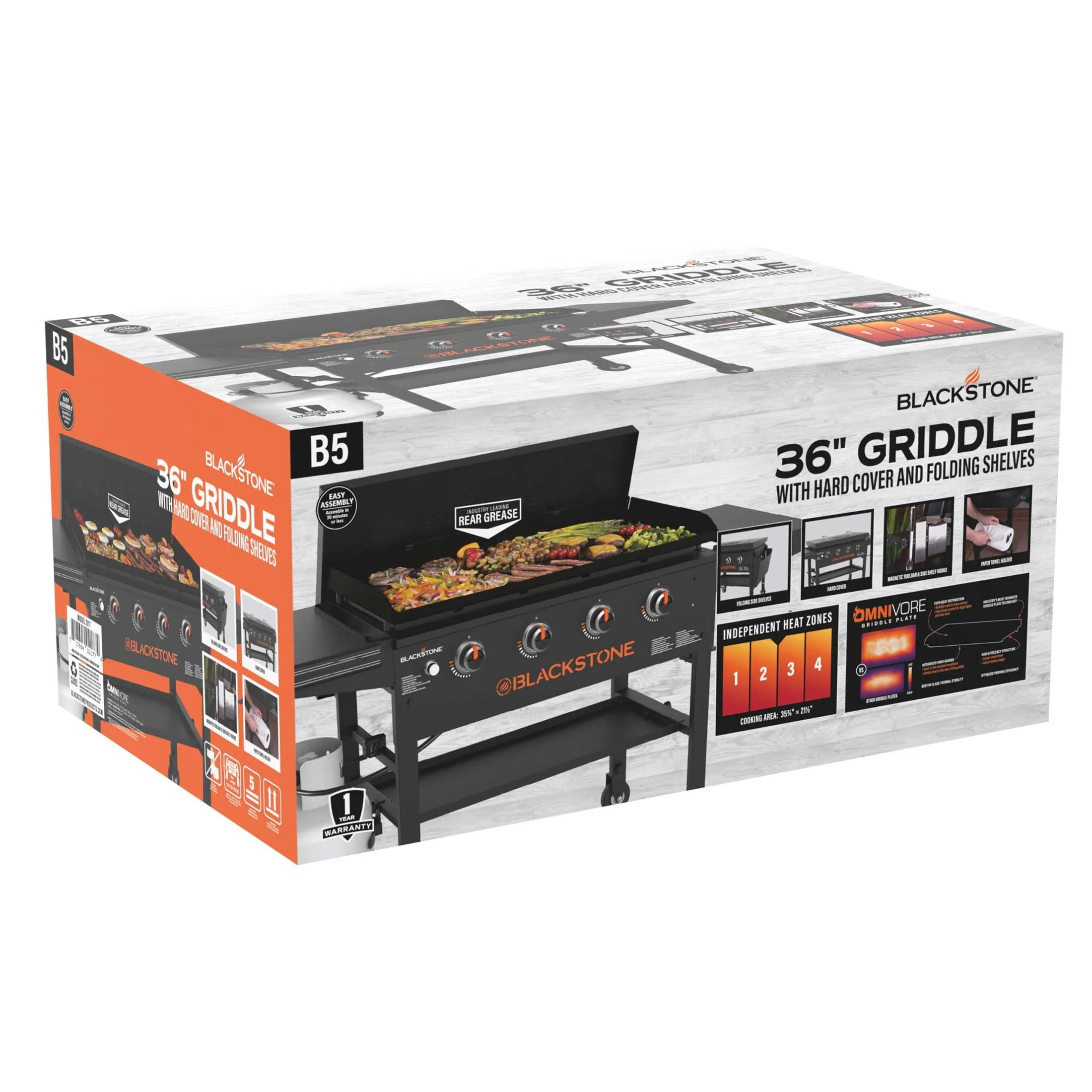 Blackstone Original 4-Burner 36" Propane Omnivore Griddle with Hard Cover - Image 3