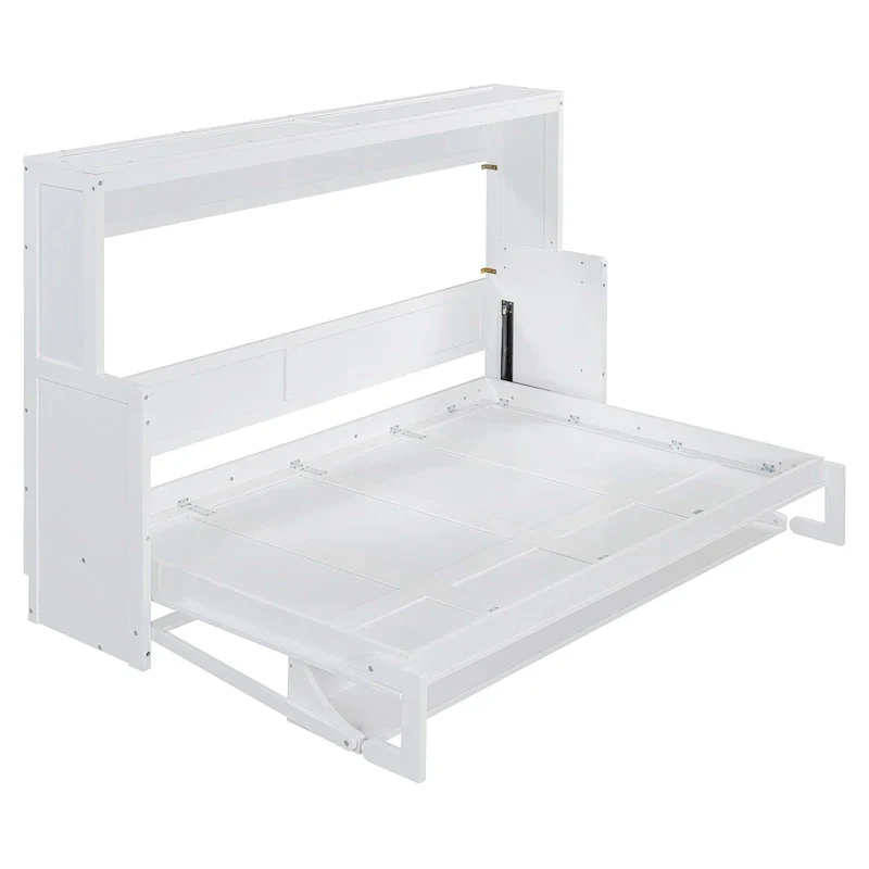 Queen/Full Size Murphy Bed with Hydraulic Lift and Integrated Desk Design - Image 4
