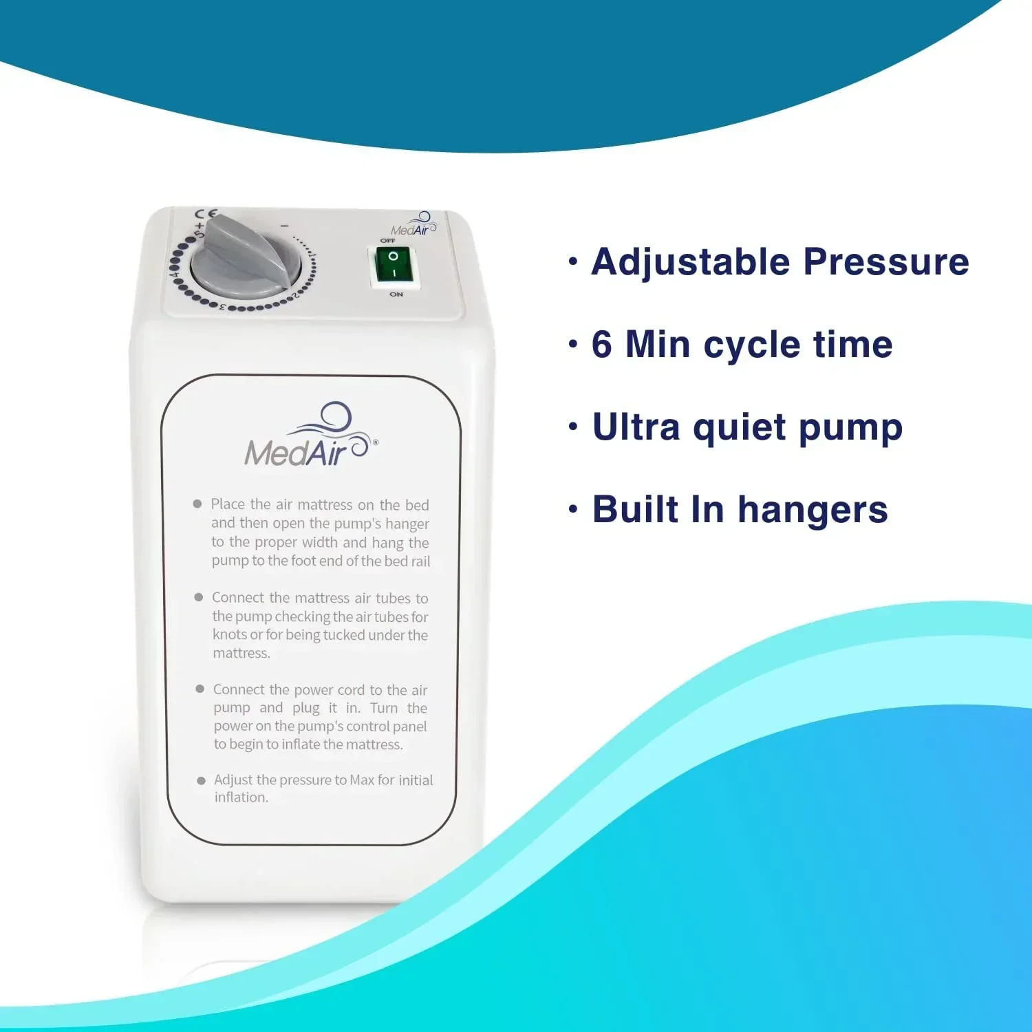 MedVance Alternating Air Pressure Mattress Pad With Ultra Quiet Pump - Image 4
