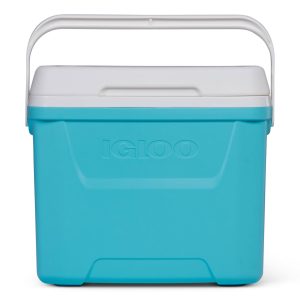 Igloo 28 qt. Laguna Hard-Sided Ice Chest Cooler, Aqua Blue and White