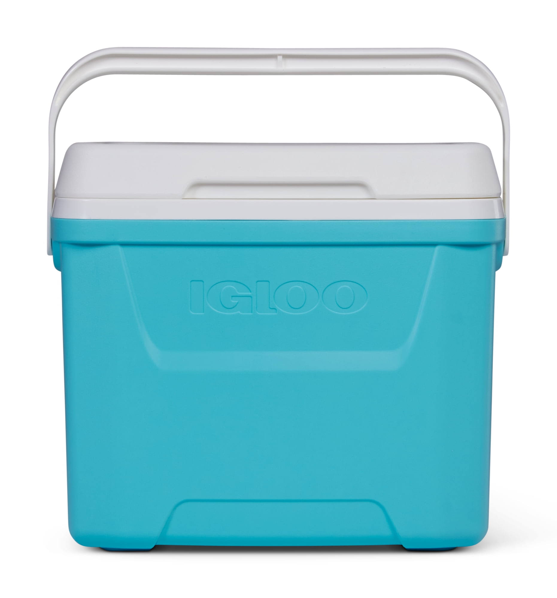 Igloo 28 qt. Laguna Hard-Sided Ice Chest Cooler, Aqua Blue and White