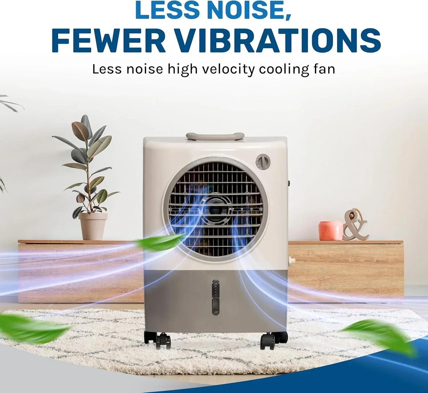 Hessaire Evaporative Air Cooler, 1300 CFM, 2-Speed Fan, 4.8-Gallon Tank, 53.4 dB, 500 Sq. Ft., White - MC18M - Image 5