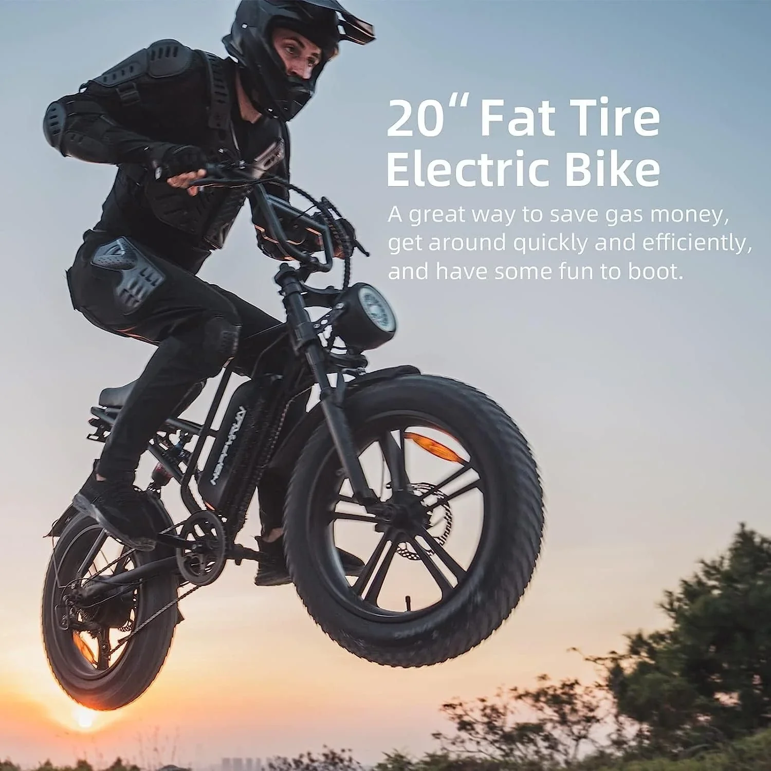 Happyrun Electric Bike for Adults 20" Fat tire with 750W Motor Ebike 48V 18AH Removable Battery 20MPH & 68 Miles - Image 2