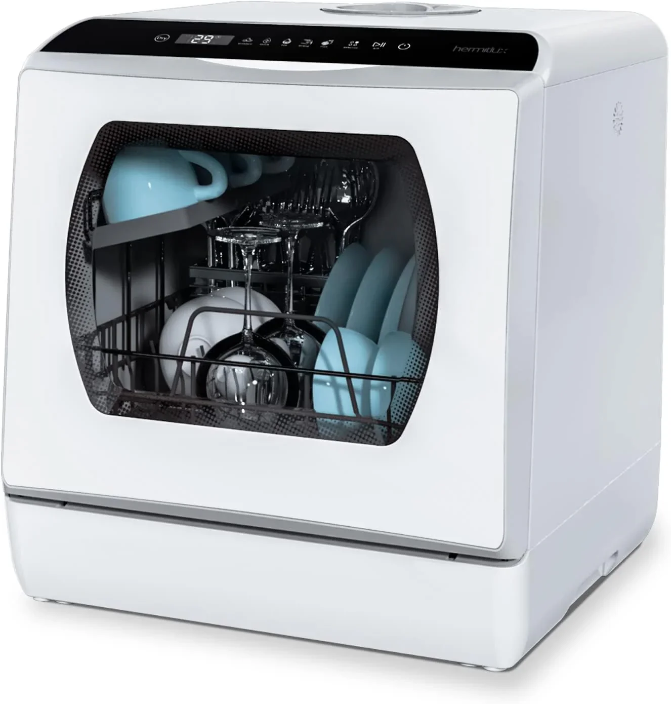 Portable Countertop Dishwasher, 5-Liter Built-In Water Tank, Glass Door - Image 3