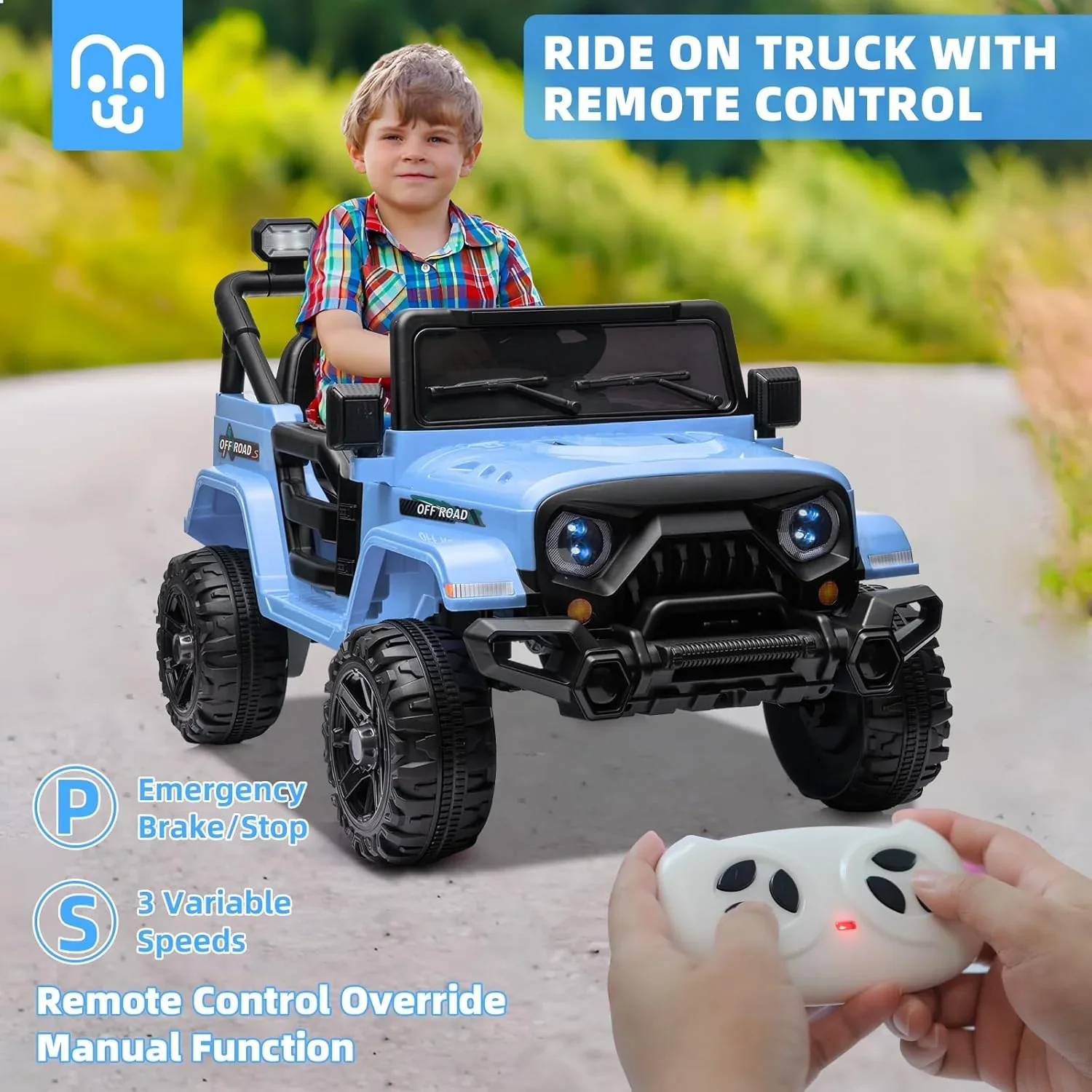 12V Kids Electric Ride on Truck Car Remote Control, Twin 35W Motors 3.5MPH Max Speed, Bluetooth USB Music Player, 4 Wheels Suspension LED Lights Safety Belt, Gift for Boy & Girl-Rosy - Image 17