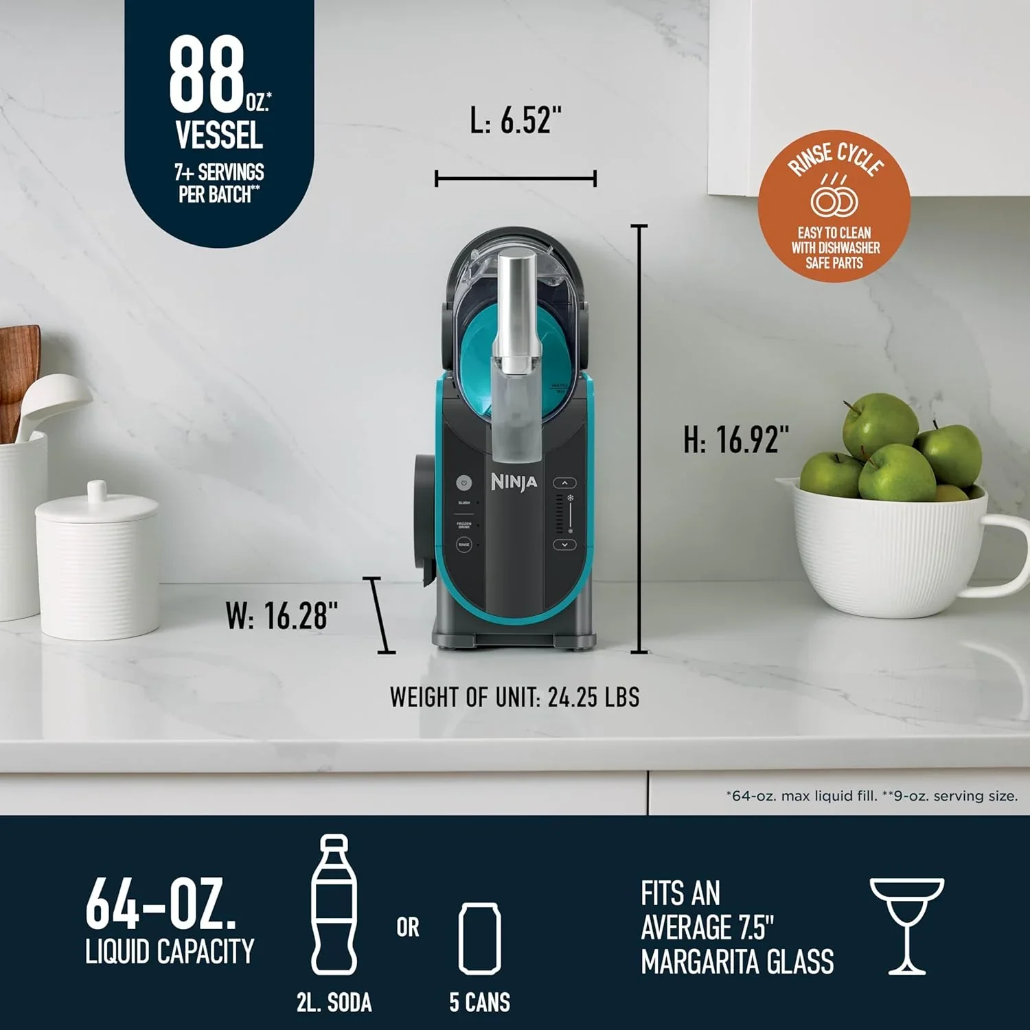 SLUSHi Frozen Drink And Slushie Machine, 88 oz, 5 Preset Programs, Black - FS301 - Image 17