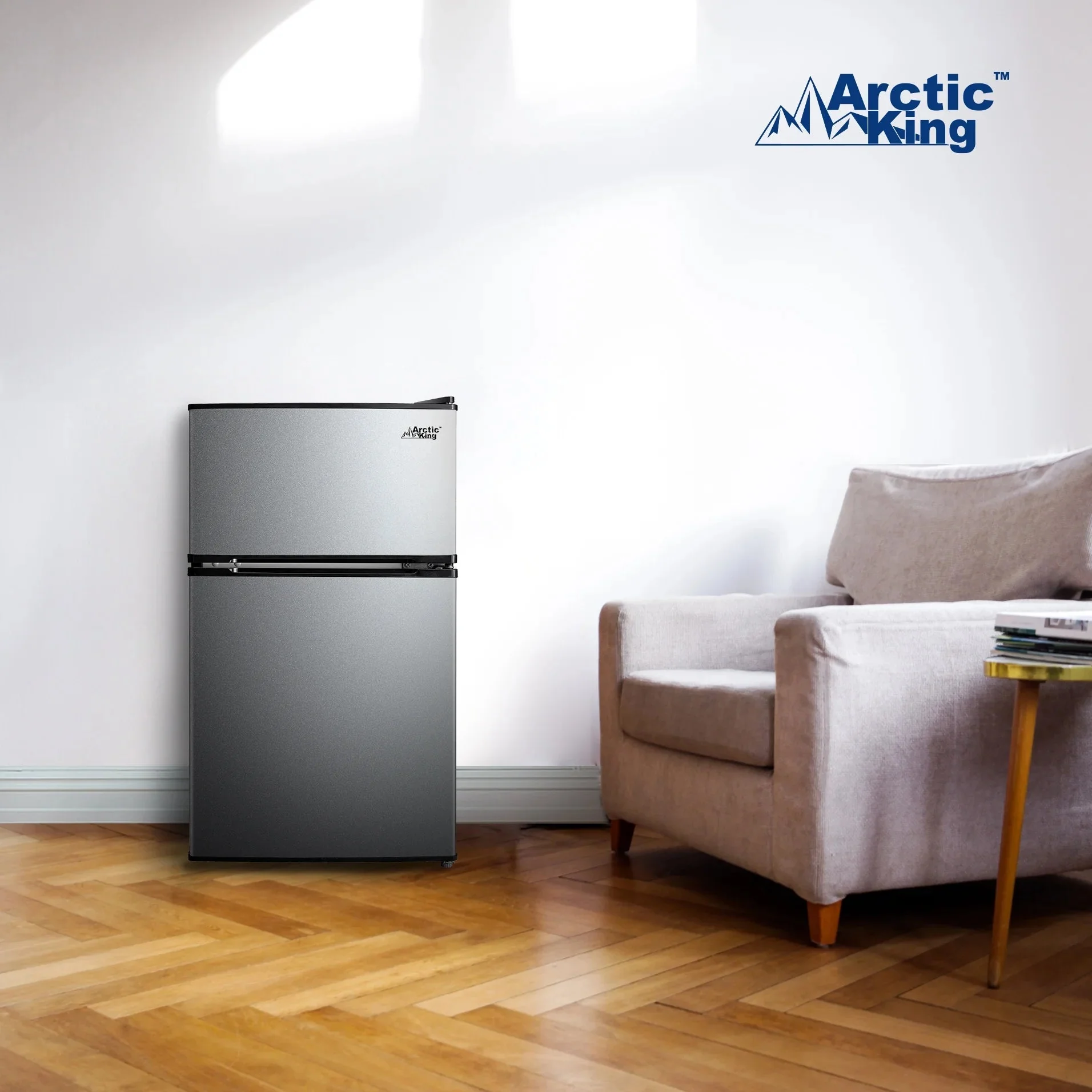 Arctic King Two-Door Mini Fridge With Freezer, 3.2 Cu ft, 18.5 in x 19.4 in x 33.3 in, Stainless Steel - E-Star - Image 19