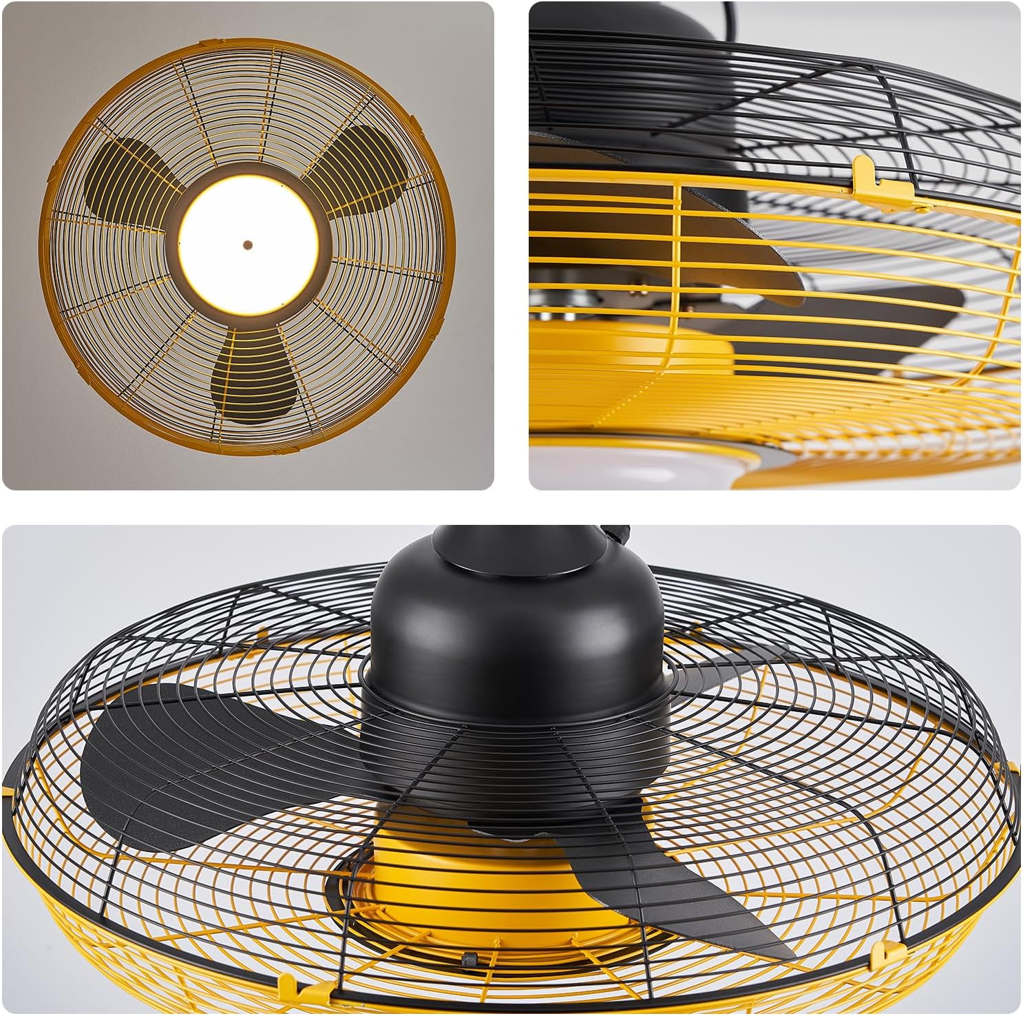 Orison Outdoor Plug-In Ceiling Fan With Light, Yellow, 21in D x 21in W x 10in H - B63992 - Image 5