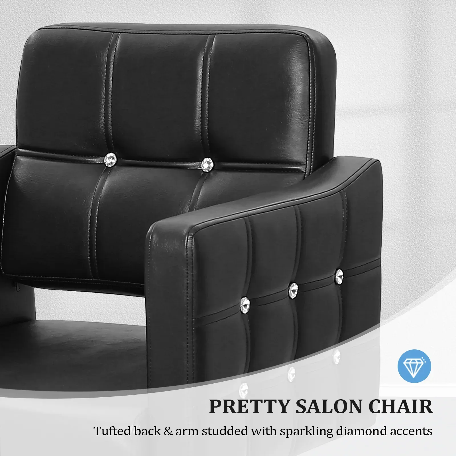 OmySalon Hydraulic Barber Chair, Black - 19.3 Inch Wide, 330Lbs Capacity - Image 5
