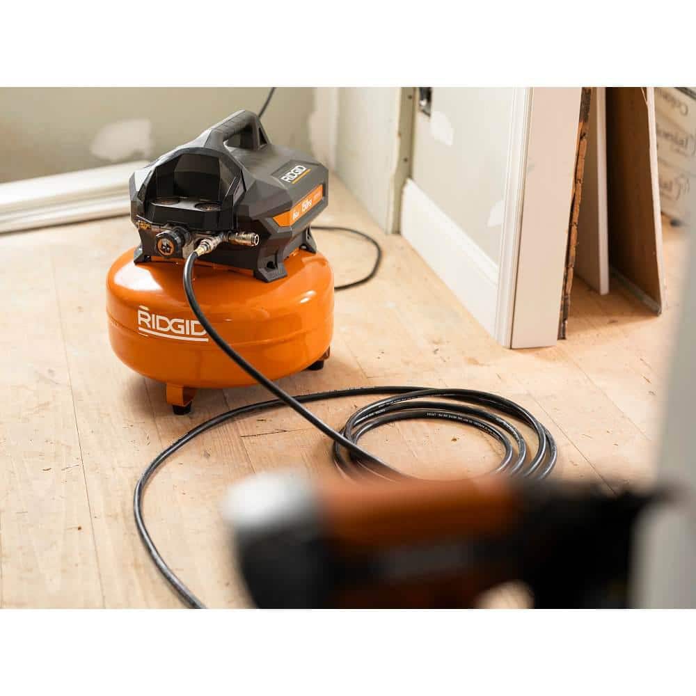 6 Gal. Portable Electric Pancake Air Compressor w/ 18GA Brad Nailer, 16GA Straight Finish Nailer, & 18GA Finish Stapler R69603FK - Image 3