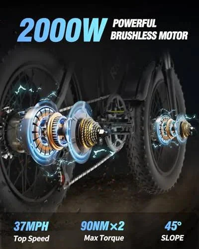Bopzin Dual Motor Electric Bike Q20PRO-2000W 52V 40Ah - Image 4