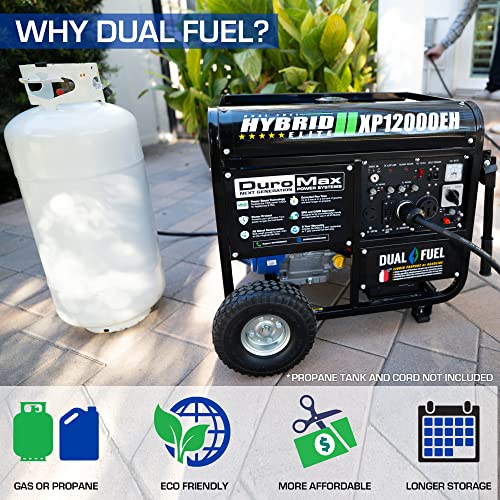 DuroMax XP12000EH Dual Fuel Generator – 12,000W Gas/Propane, 457cc 4-Stroke Engine, EPA/CARB Compliant - Image 12