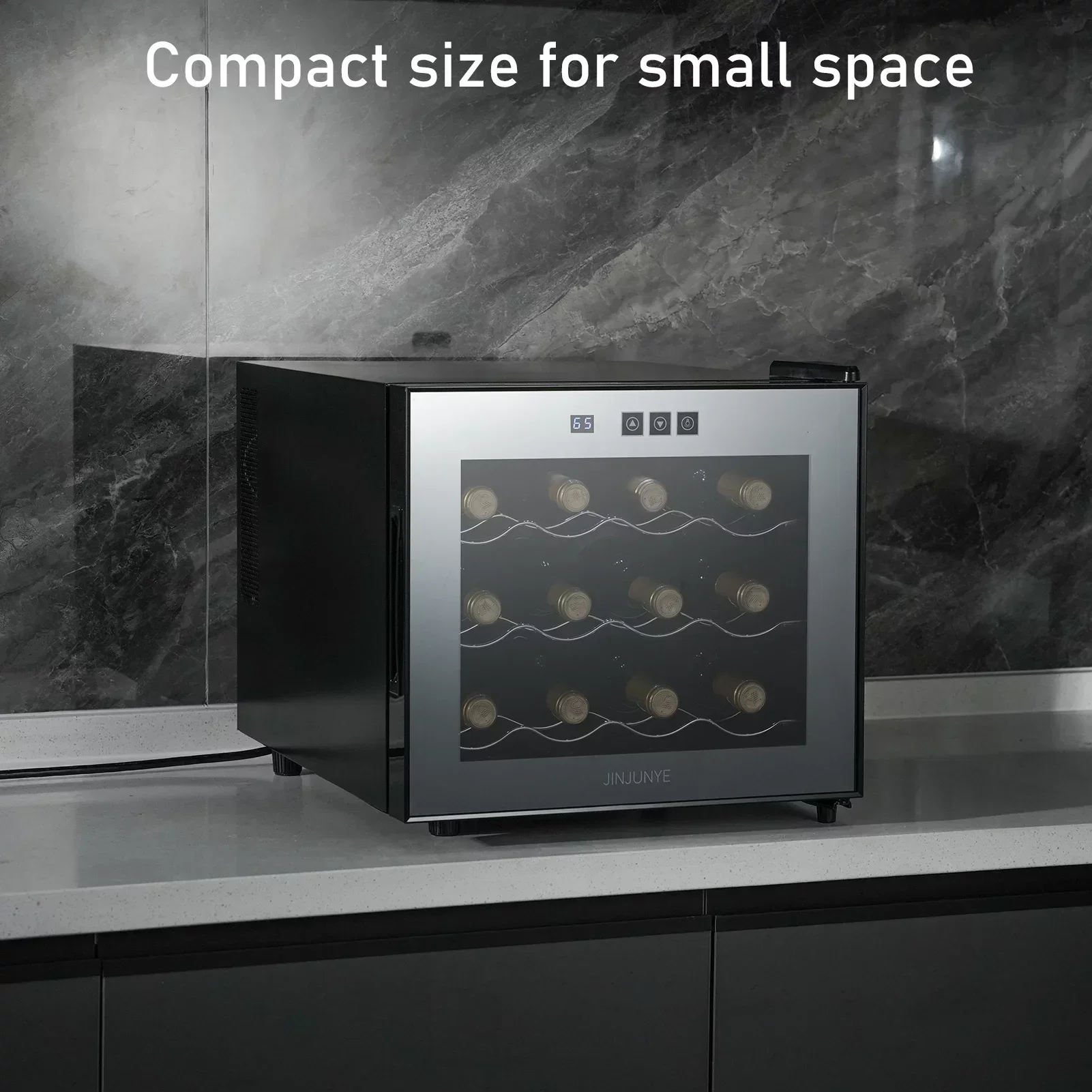 JINJUNYE Countertop Wine Cooler Refrigerator, 12 Bottle, Glass Door - Image 12