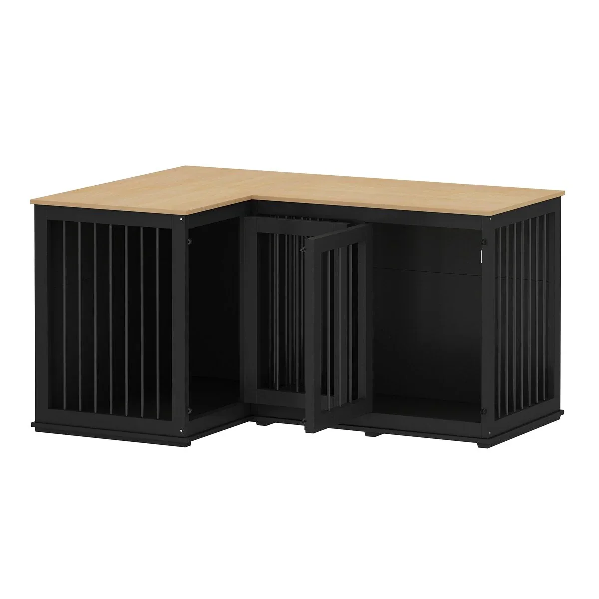 L Shape Corner Dog Crate Furniture For 2 Dogs, 58.7X41.1 - Image 34