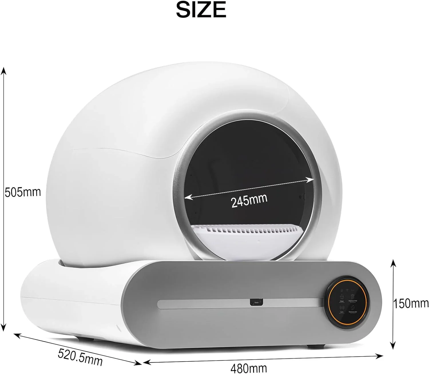 Automatic Cat Litter Box, White, 65L Capacity, 9L Collection Bin - TYSD-1 - Image 15