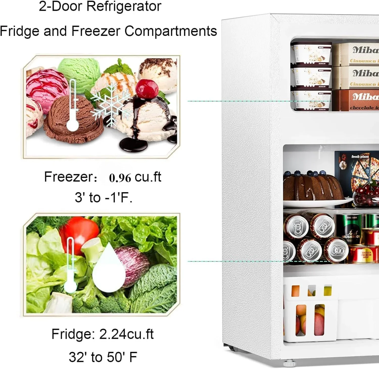 Antarctic Star Compact Mini Refrigerator 3.2 cu ft, Green - F90GR - Image 16
