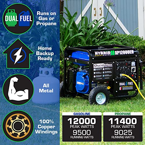 DuroMax XP12000EH Dual Fuel Generator – 12,000W Gas/Propane, 457cc 4-Stroke Engine, EPA/CARB Compliant - Image 14